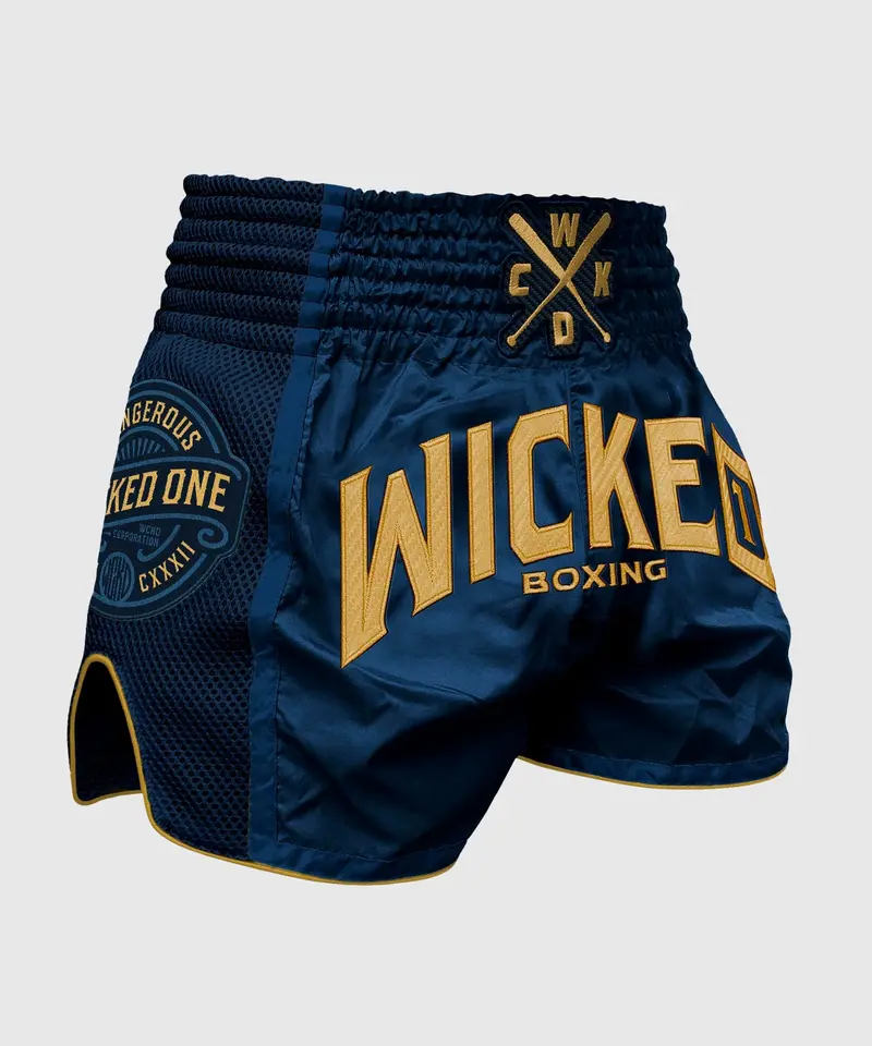 Short De Muay Thai Wicked One Block - Bleu Marine