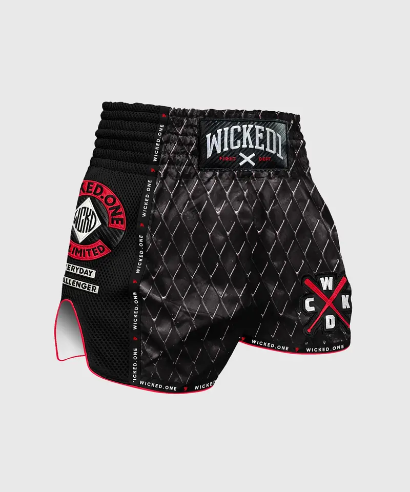 Short De Muay Thai Wicked One Cage - Noir / Rouge