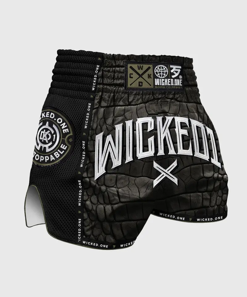 Short De Muay Thai Wicked One Caïman - Kaki