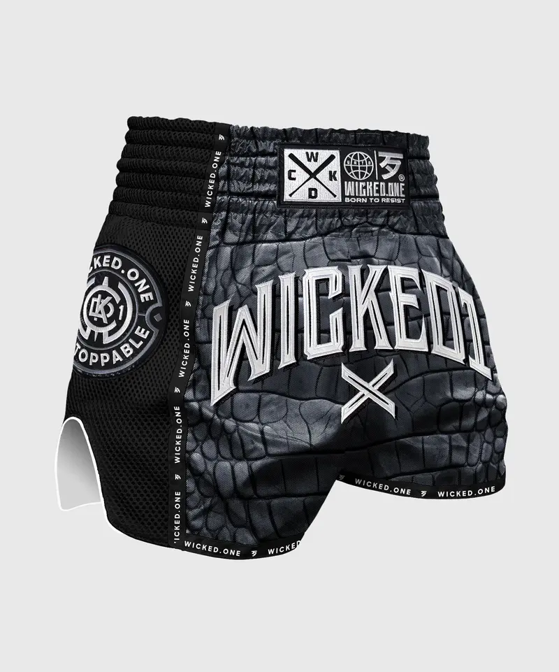 Short De Muay Thai Wicked One Caïman - Noir