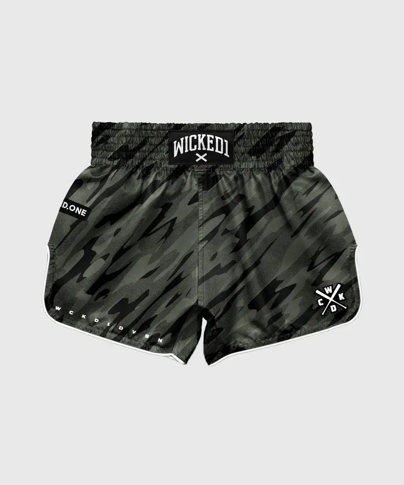 Short De Muay Thai Wicked One Camo - Kaki