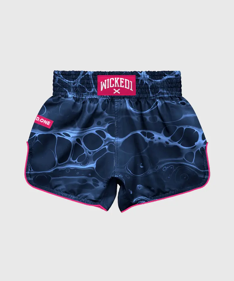 Short De Muay Thai Wicked One Chemist - Bleu Marine / Rose