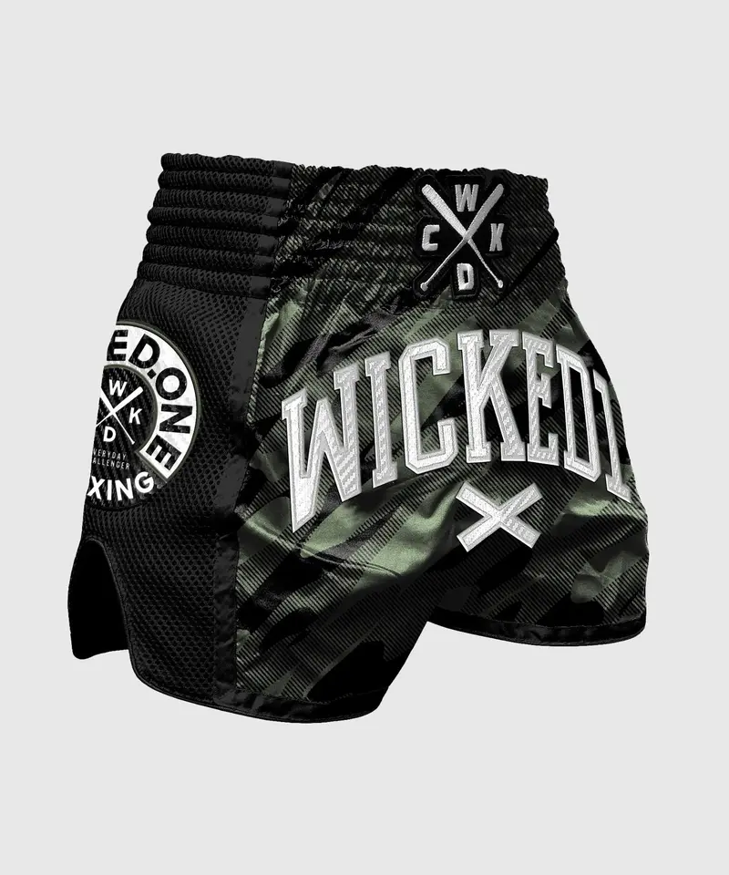 Short De Muay Thai Wicked One Fury - Noir/Kaki