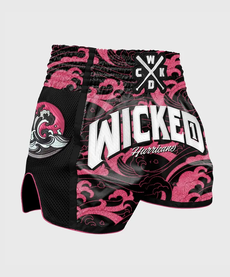 Short De Muay Thai Wicked One Hurricane - Rose/Noir