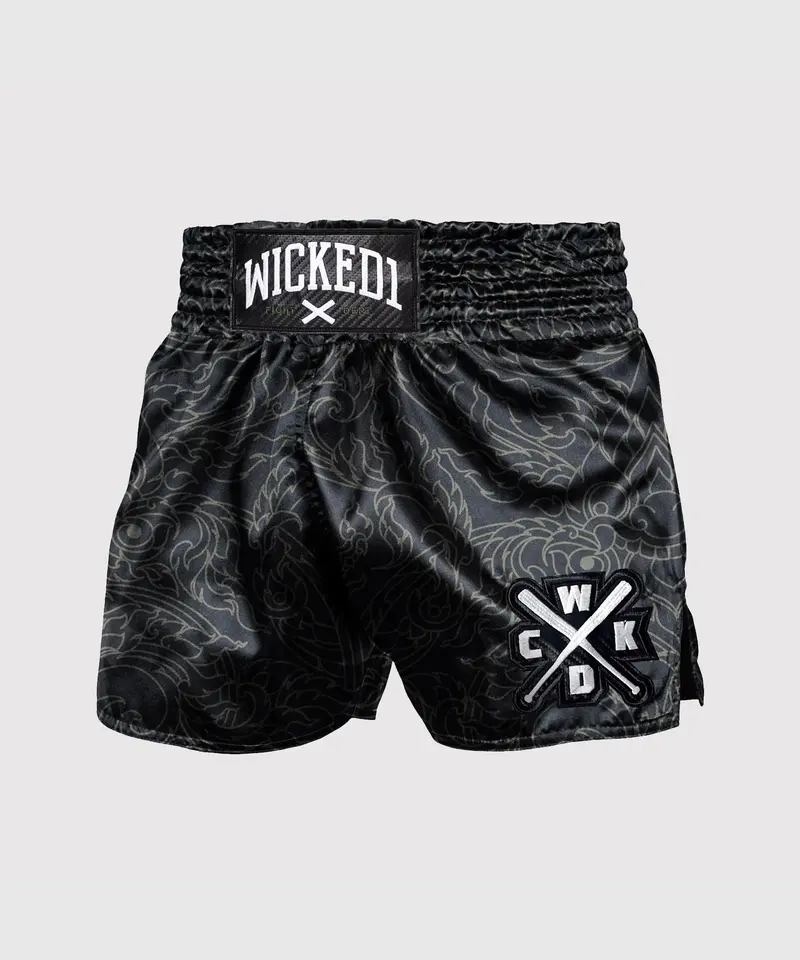 Short De Muay Thai Wicked One Kwaï - Noir/Kaki