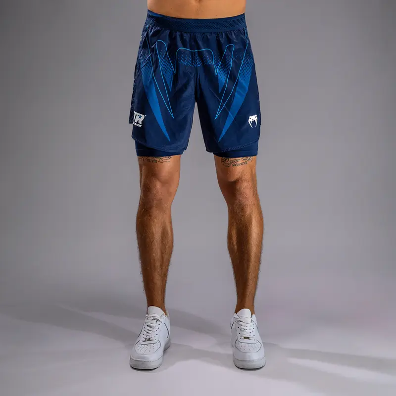 Short d'entraînement Venum x Top Rank Original pour Hommes - Bleu Marine