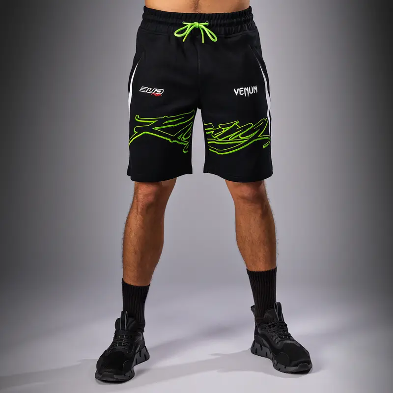 Short en coton pour Hommes Venum x Bud Racing - Noir/Blanc/Citron Vert