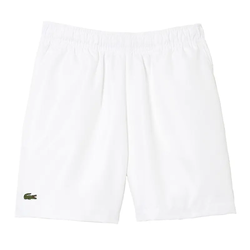 SHORT JUNIOR BLANC LACOSTE TENNIS EN TAFFETAS DIAMANTÉ