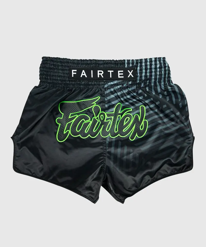 Short Muay Thaï Fairtex Racer - Noir/Vert