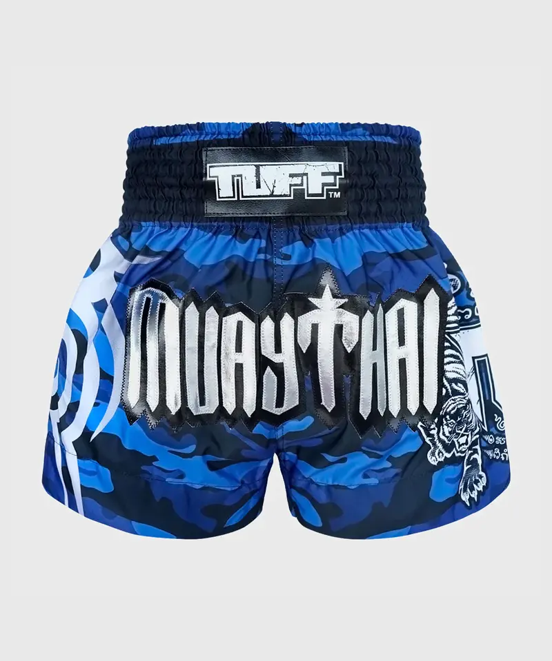 Short Muay Thai Tuff "Blue Military Camouflage" - Bleu/Noir