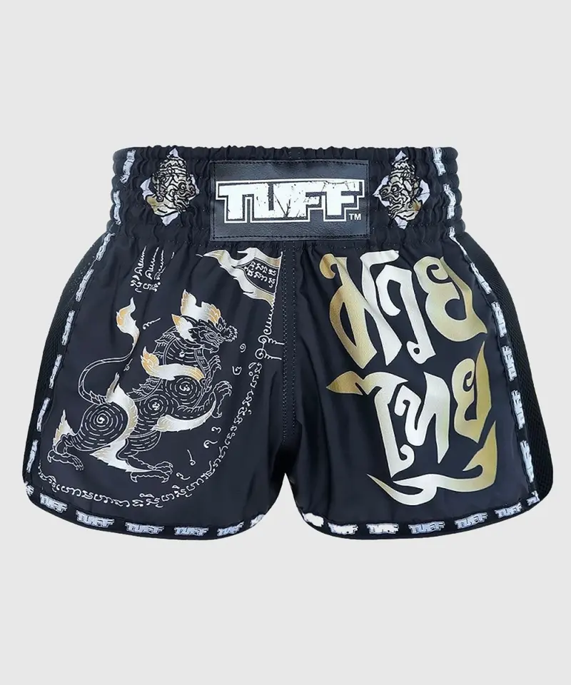 Short Muay Thai Tuff Retro Singha Yantra - Noir