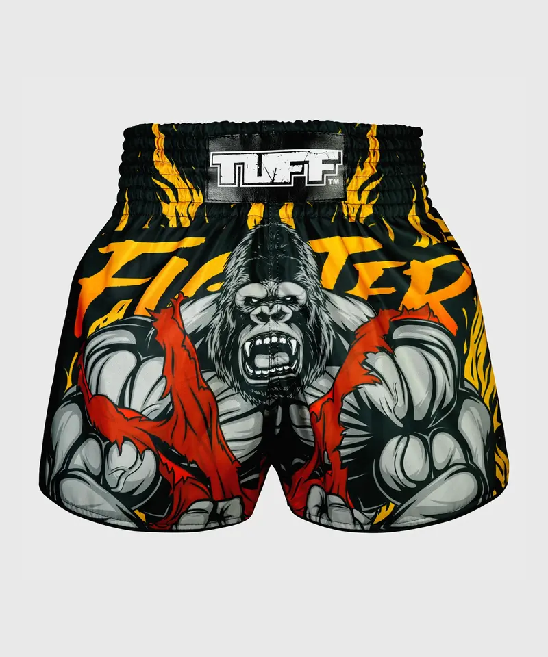Short Muay Thai Tuff Retro Style "The Gigantic Beast" - Noir