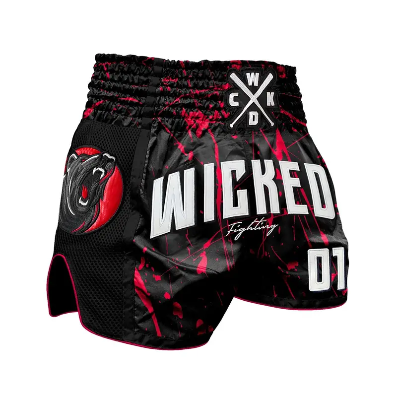 Short Muay Thai Wicked One Bad Bear - Noir