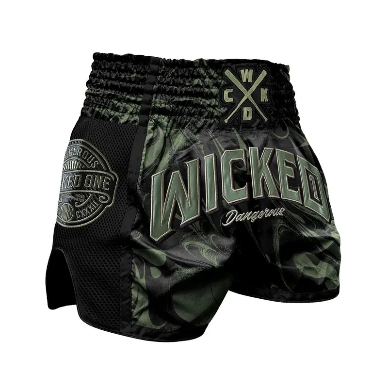 Short Muay Thai Wicked One Dangerous - Noir/Kaki