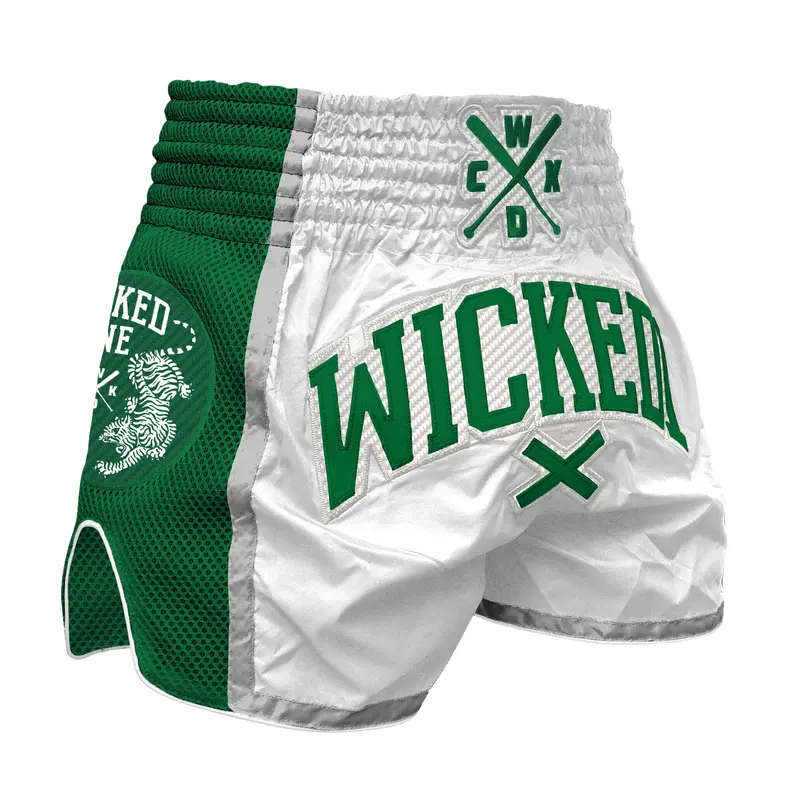 Short Muay Thaï Wicked One - Vert/Blanc