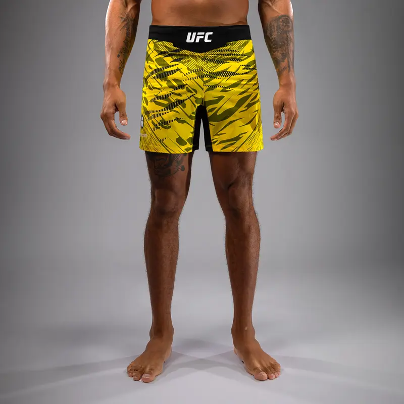 Shorts de Combat pour Hommes UFC Fusion by Venum Authentic Fight Night - Coupe Courte - Jaune