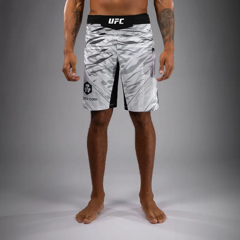 Shorts de Combat pour Hommes UFC Fusion by Venum Authentic Fight Night - Coupe Longue - Blanc