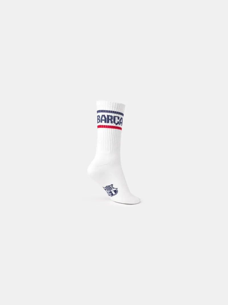 Socks Core White Stripes Barça - Junior