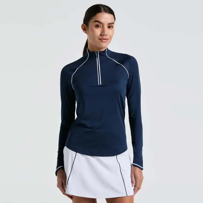 Solid Sun Protection Veste de survêtement Femmes-bleu foncé