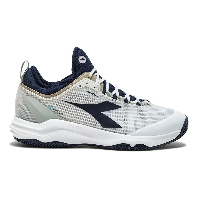Speed Blushield Fly 4 + Chaussure terre battue Hommes-blanc,bleu foncé