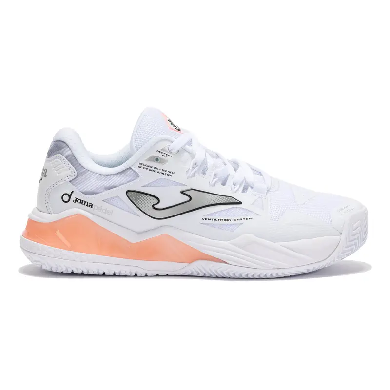 Spin Chaussures padel Femmes - blanc, corail
