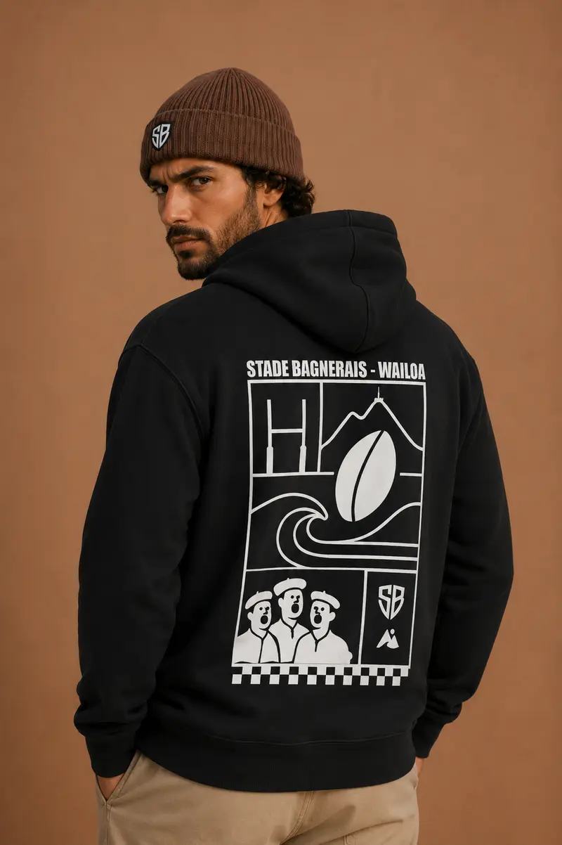 Sweat à capuche Capsule noir Stade B.