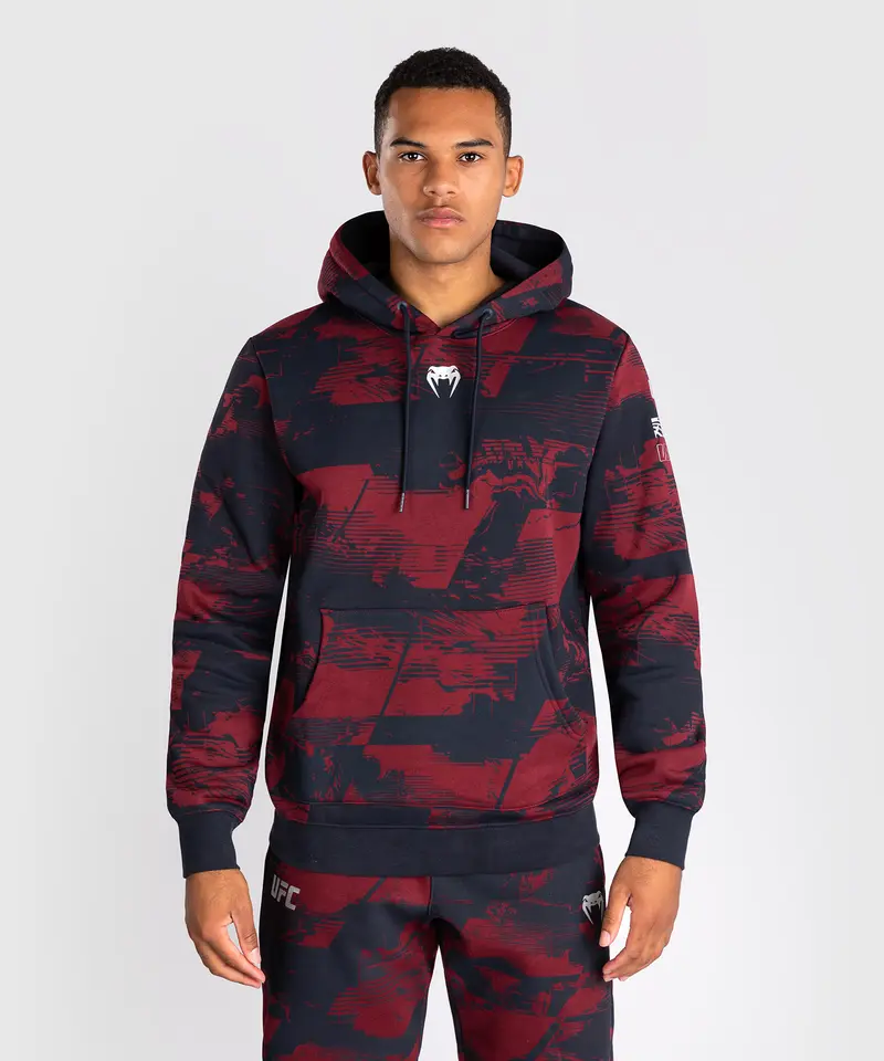Sweat à capuche Homme UFC Zenith by Venum Authentic Fight Week - Bleu marine/Bordeaux/Argent