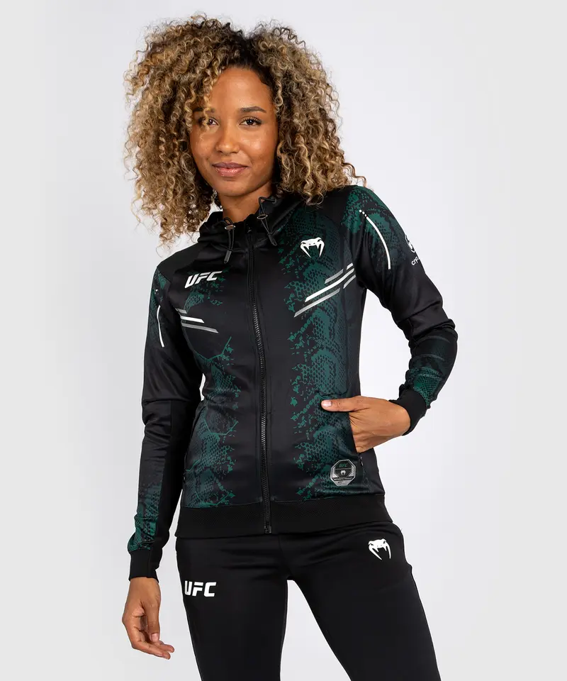 Sweat à capuche pour femmes UFC Adrenaline by Venum Authentic Fight Night - Emerald Edition - Vert/Noir