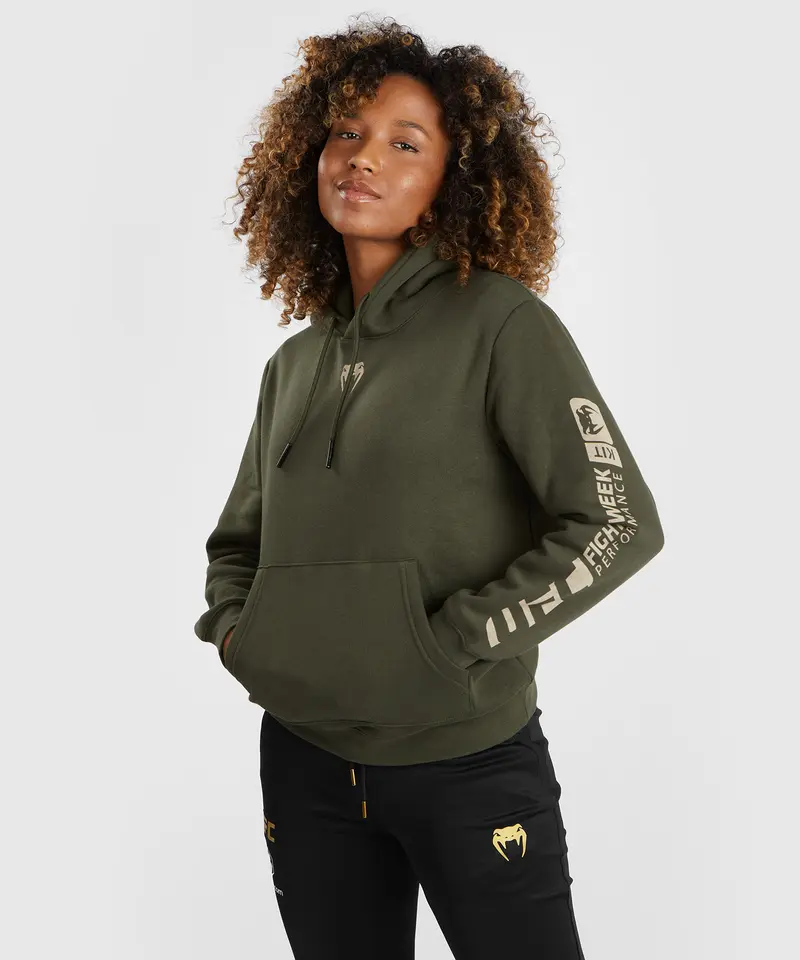 Sweat à capuche pour Femmes UFC Adrenaline by Venum Fight Week - Khaki