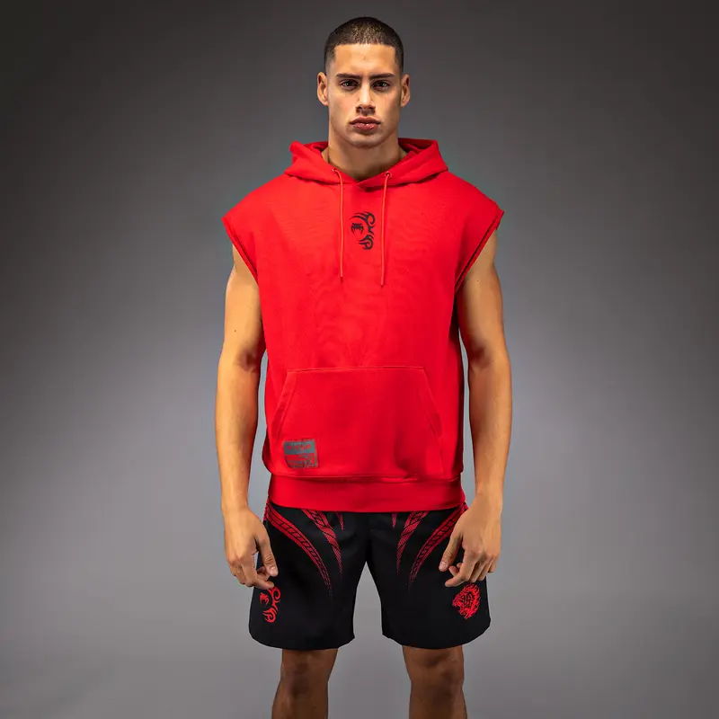 Sweat à capuche sans manches Venum x Mike Tyson Tiger - Rouge Intense/Noir Profond