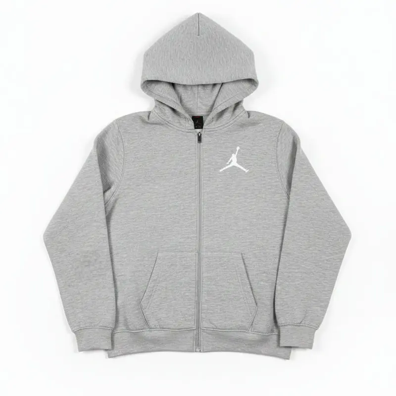Sweat à Capuche Zippé Enfant Jordan FLC FZ Gris