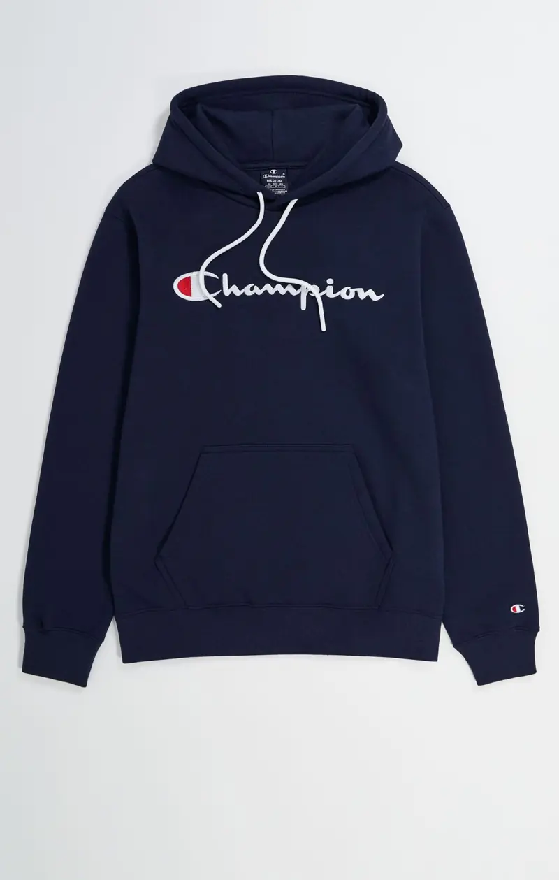 Sweatshirt À Capuche Champion Legacy Logo Brodé - Bleu Marine
