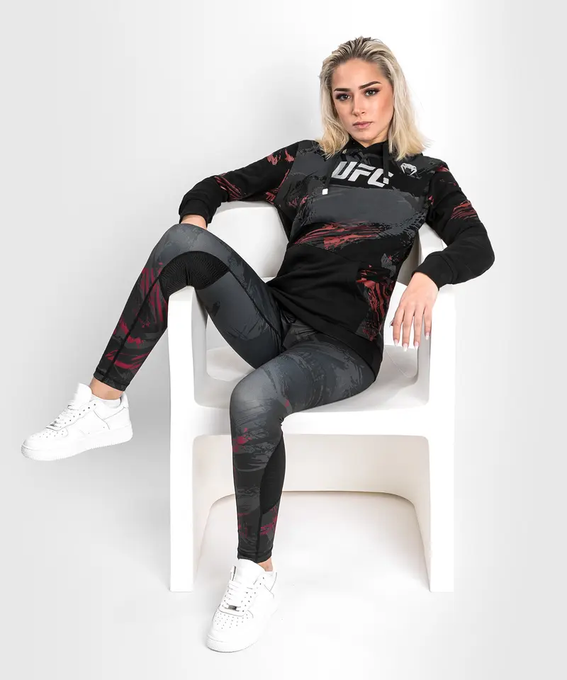 Sweatshirt à capuche pour Femmes UFC Venum Authentic Fight Week 2.0 - Noir/Rouge