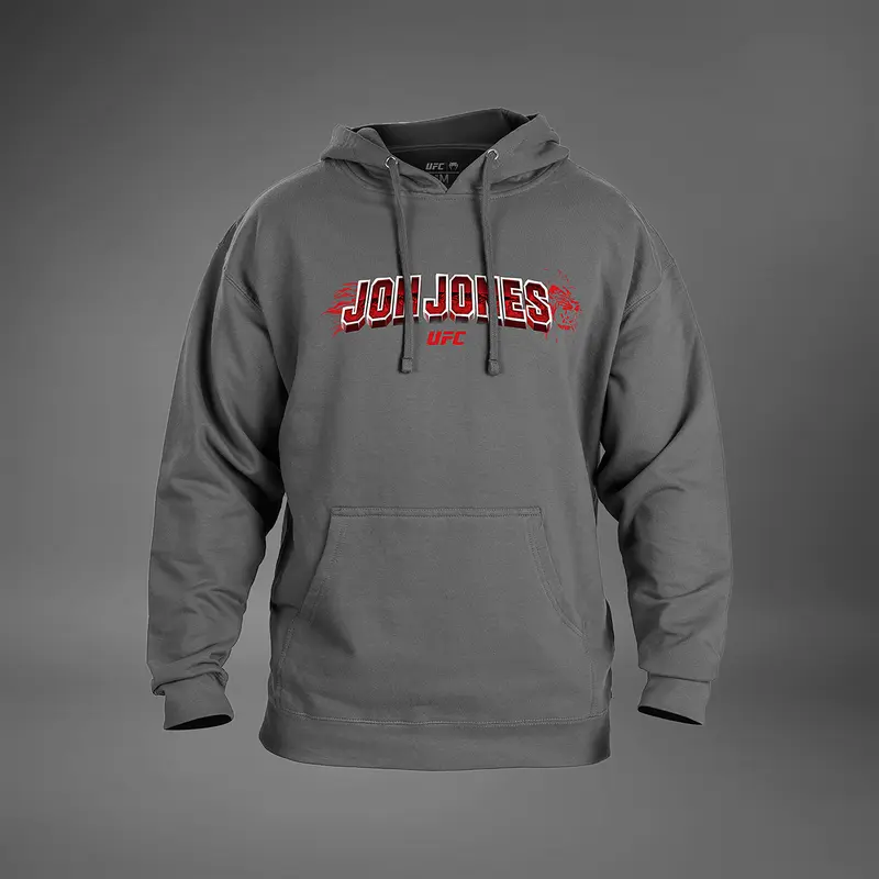 Sweatshirt à capuche pour Hommes UFC Unrivaled by Venum Jon Jones - Gris Mélangé