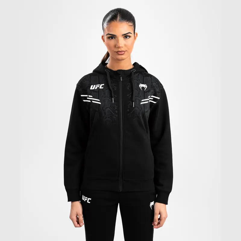 Sweatshirt zippé à capuche pour Femmes UFC Adrenaline by Venum Replica - Noir