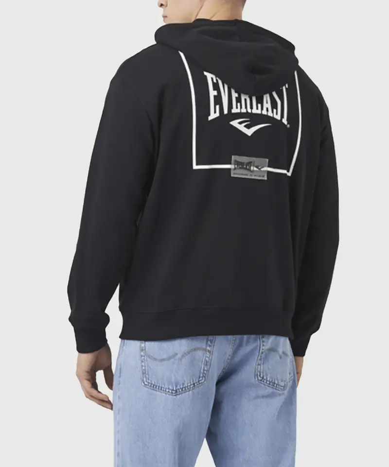 Sweatshirt Zippé Everlast Back Square - Noir