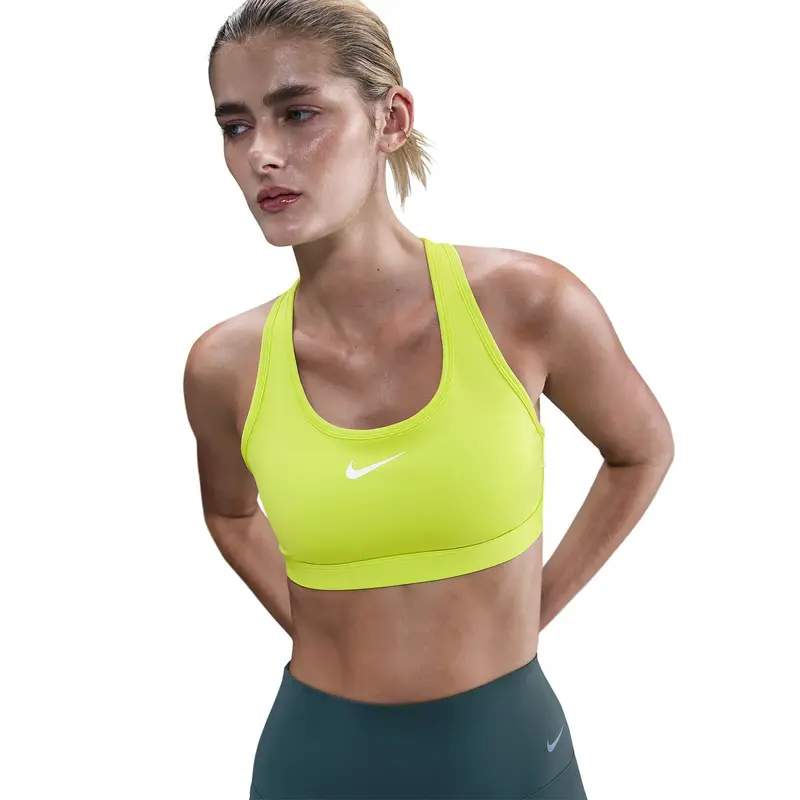 Swoosh Medium Soutien-gorge sport Femmes - jaune lemon, blanc