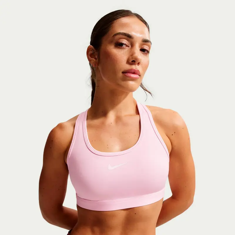 Swoosh Medium Soutien-gorge sport Femmes-rosé, mauve