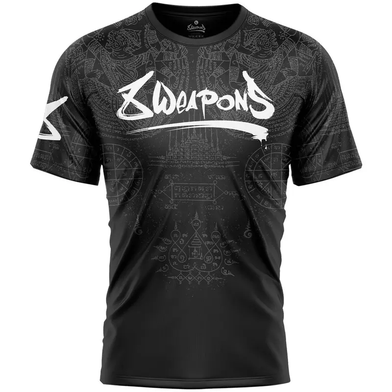 T-Shirt 8 Weapons Functional Hanuman Yant - Noir/Gris