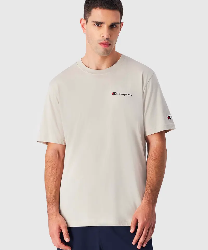T-Shirt Champion En Jersey De Coton Avec Petit Logo - Beige