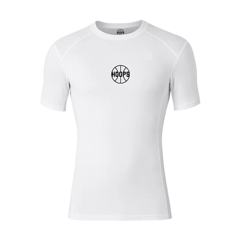 T-shirt de compression Basketball Hoops Blanc
