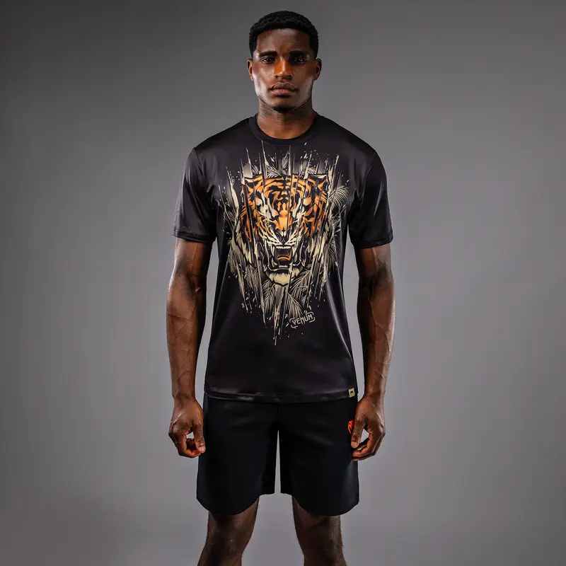 T-Shirt Dry-Tech Venum Tiger - Noir/Orange Néon