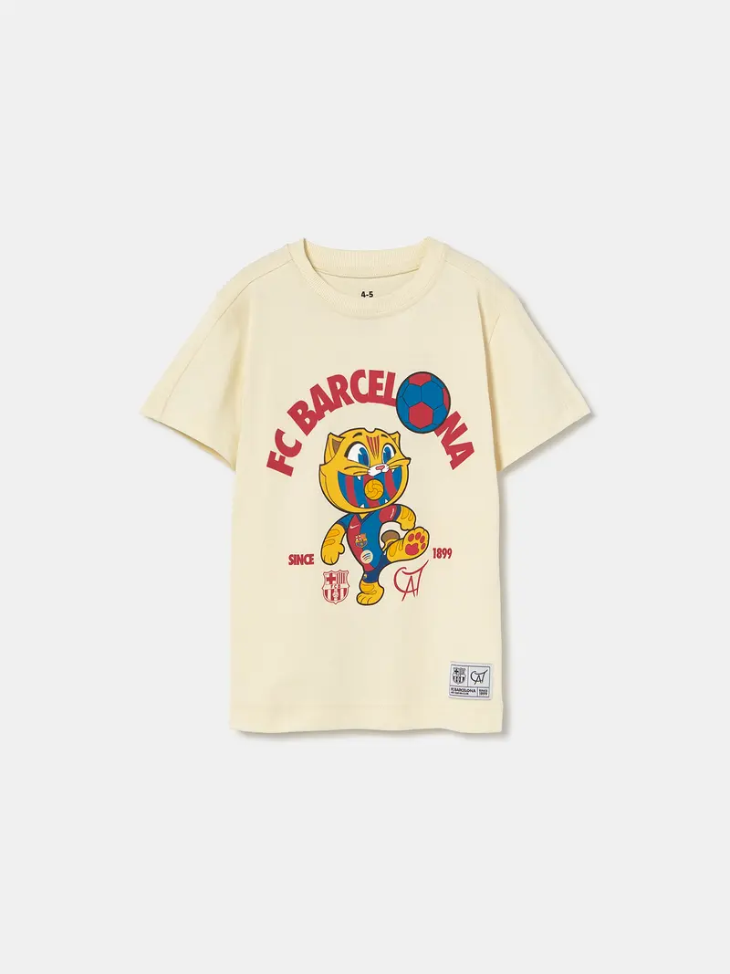 T-shirt ecru Cat Barça - Kids