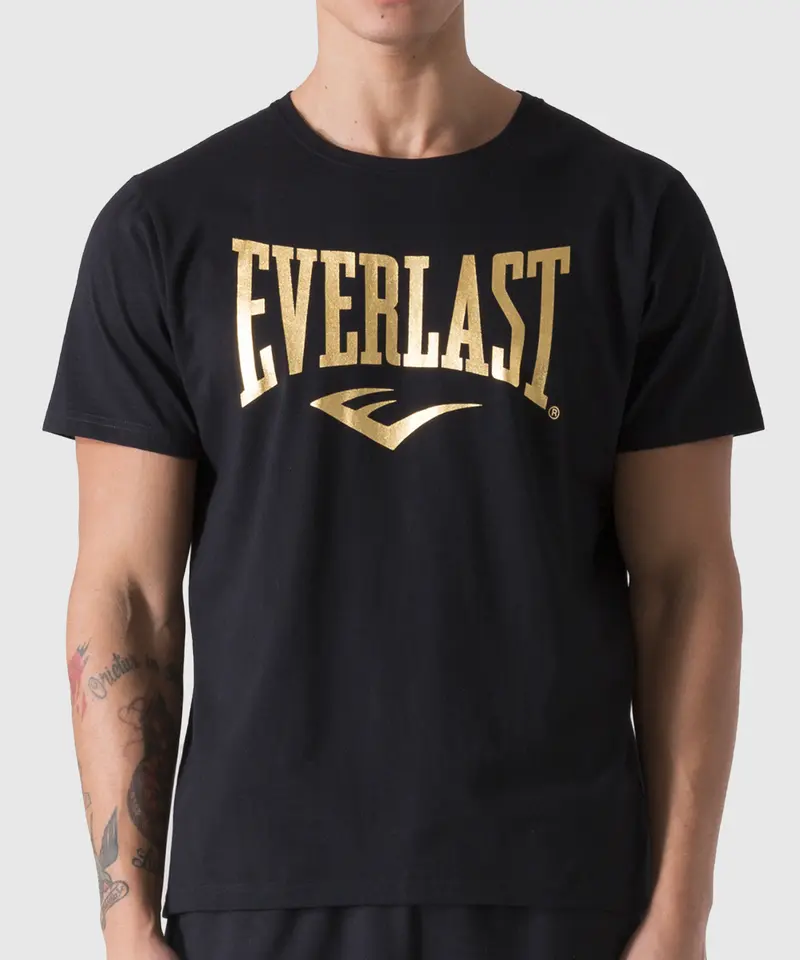 T-Shirt Everlast Fitted Gold Print - Noir/Or