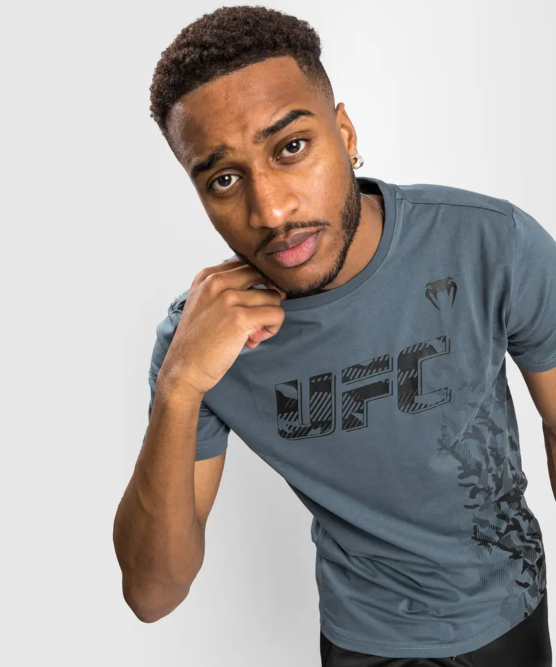 T-shirt Manches Courtes en Coton Homme UFC Venum Authentic Fight Week - Gris