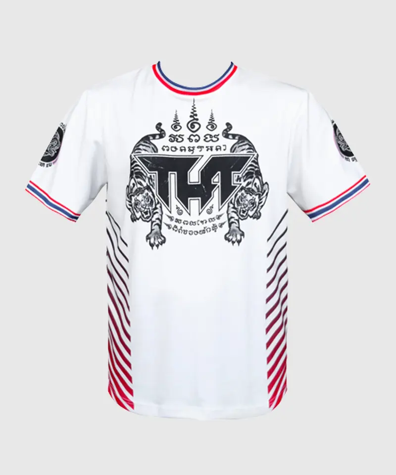 T-Shirt Muay Thai Dry Fit Tuff True Power Twin Tigers Yantra - Blanc