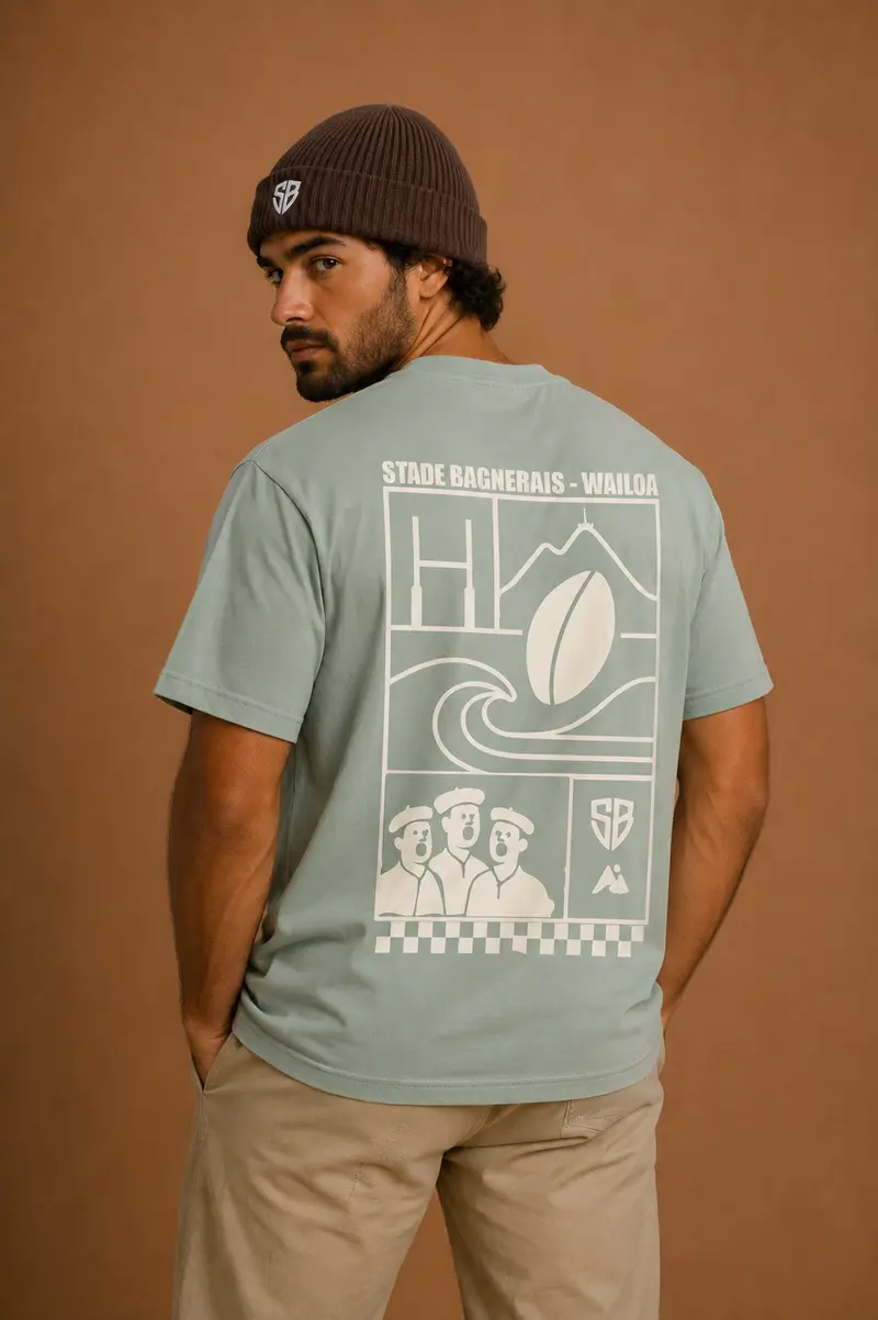 T-shirt oversize Capsule vert d'eau Stade B.