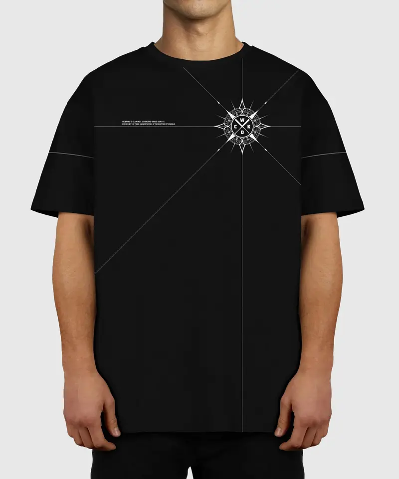 T-Shirt Oversize Wicked One Compass - Noir