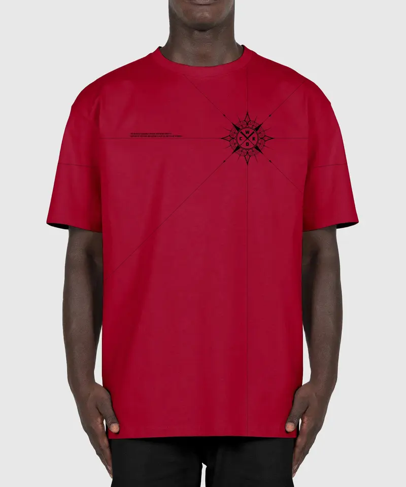 T-Shirt Oversize Wicked One Compass - Rouge