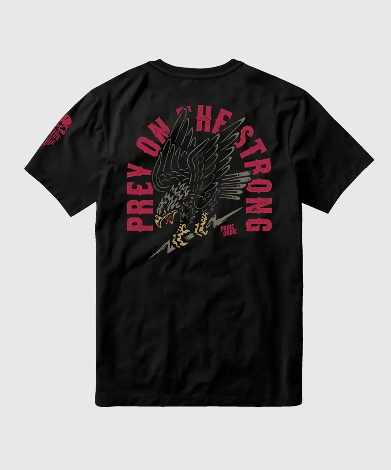 T-Shirt Pride Or Die Prey On The Strong - Noir